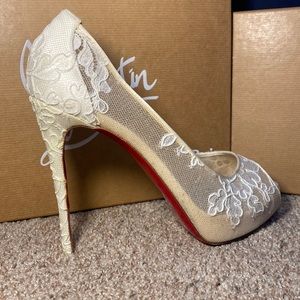 Christian Louboutin Bridal Wedding Shoes Peeptoe